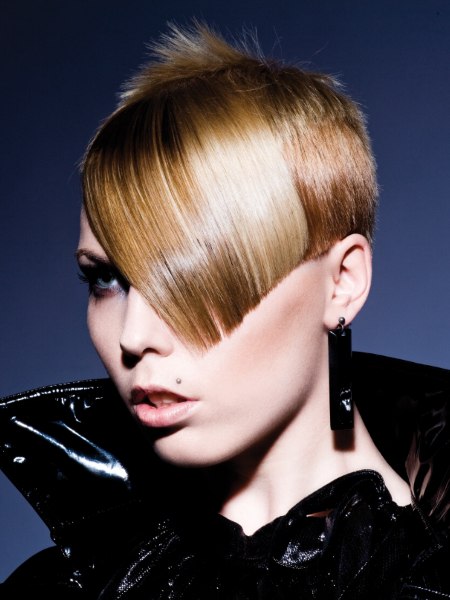 Modern short hair with a long sleek fringe