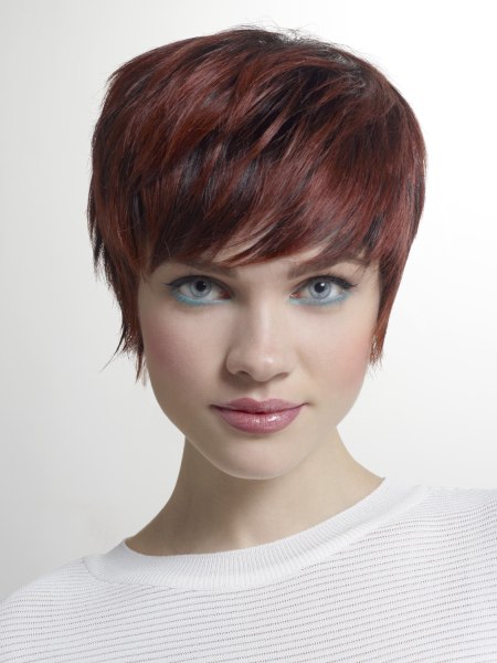 Pixie cut with a stylish jagged fringe