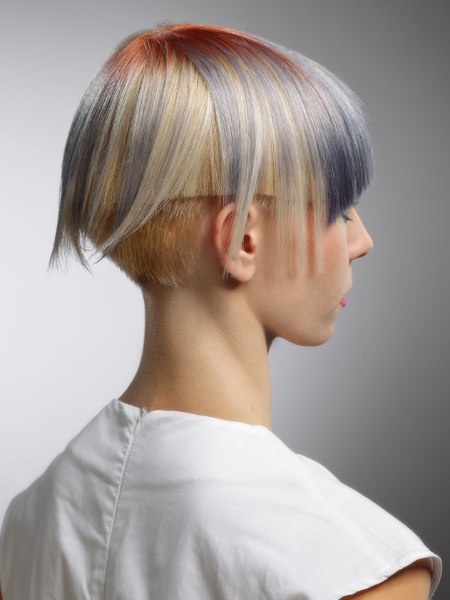 Short bowl shape haircut with undercut hair