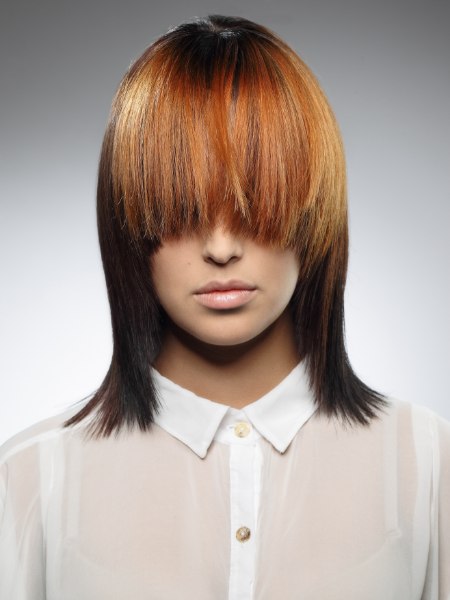 Hair with super long bangs or fringe