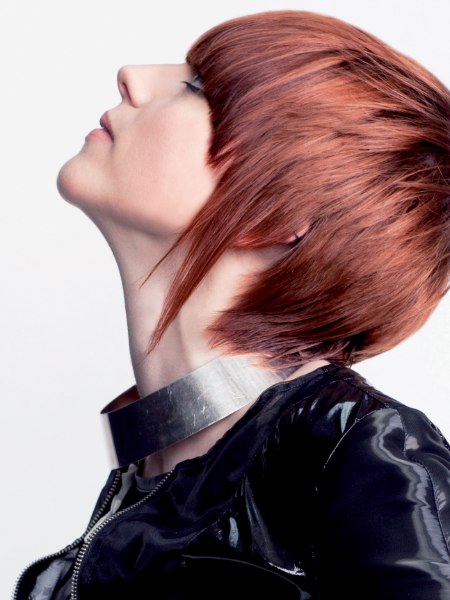 Spiky sleek look for short red hair