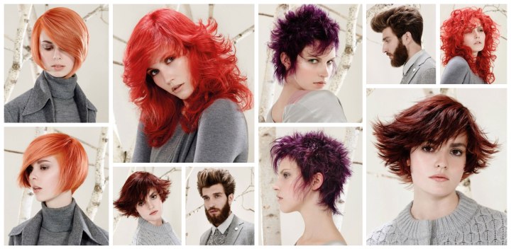 Bobs and pixie cuts with bright hair colors