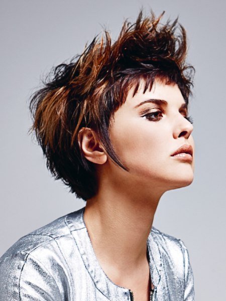 Short hair lifted up to spikes