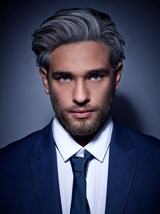 Gray Hair Color With Black Streaks For Men Gray Hair Color With Black Streaks For Men