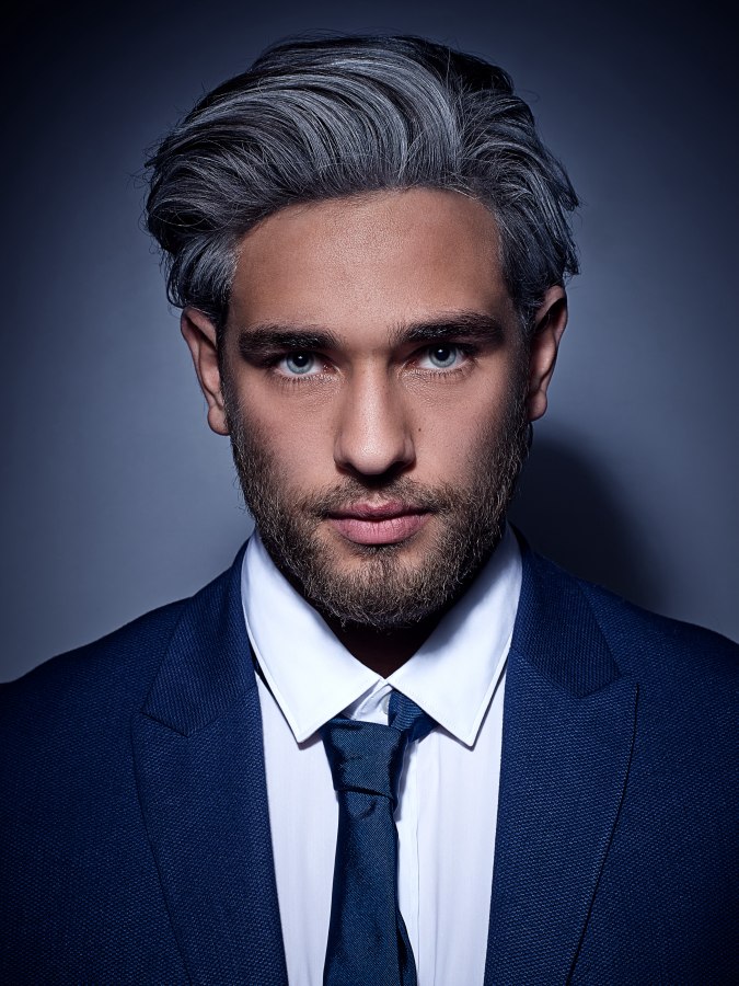 Gray Hair Color With Black Streaks For Men