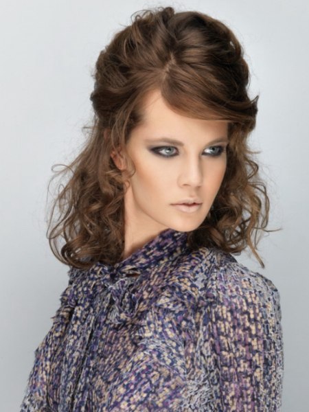 Pinned-back hair with retro flair