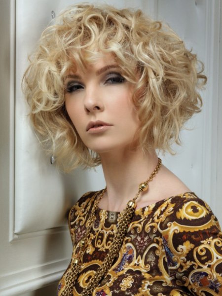 Shorter in the back bob with curls