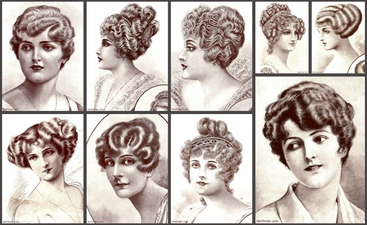 World War One era hair | Edwardian and Gatsby vintage hairstyles 1909 - 1914