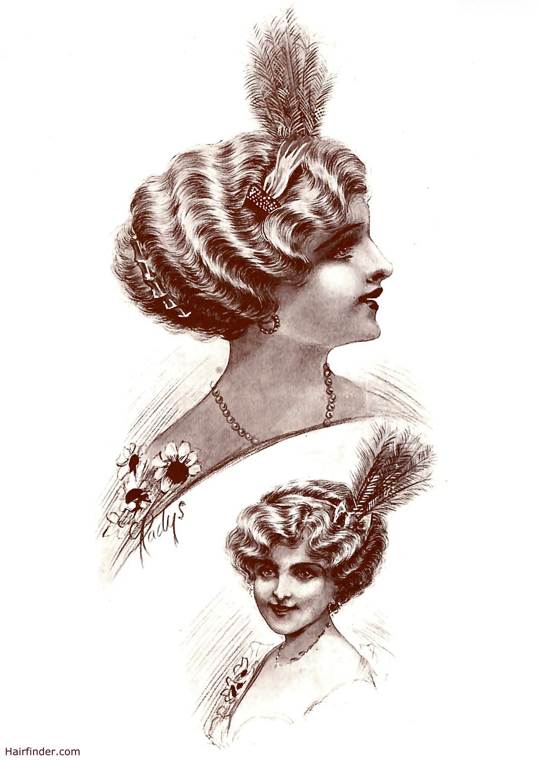 World War One era hair | Edwardian and Gatsby vintage hairstyles 1909 - 1914