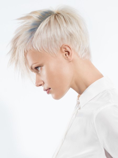 Blonde pixie cut