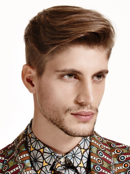 Men's hair with short undercut sides