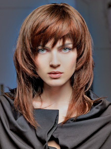 Long hair that falls naturally into place