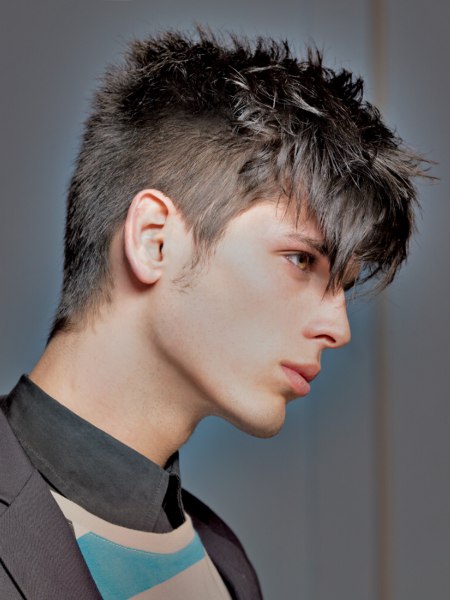 A men’s hairstyle with cropped sides