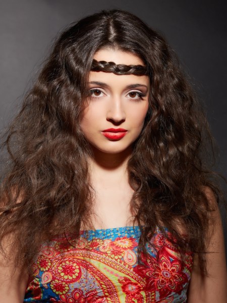 Hippie look with a braided hairband