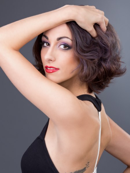 Medium-length hair with a tapered nape