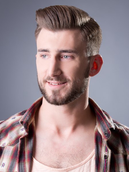 Sophisticated men's hairstyle with a quiff
