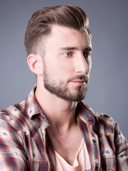 Men's haircut with very short sides