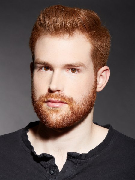 Short haircut for a redheaded male