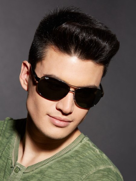 Trendy men's hairstyle and sunglasses