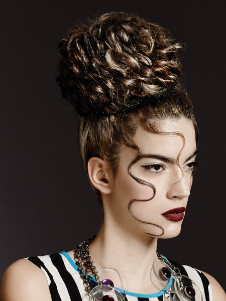 Updo with woven hair