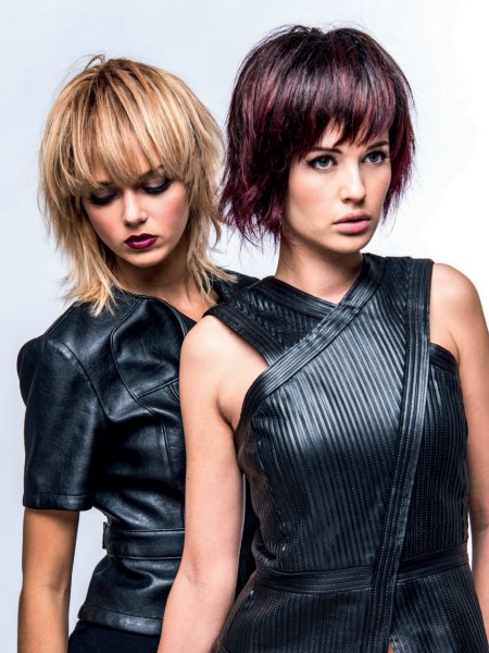 Hairstyles with jagged razor-cut lines