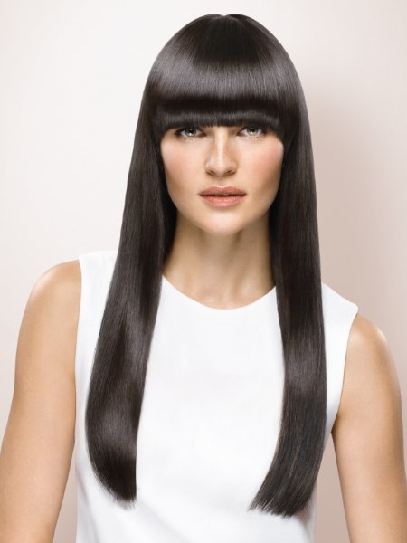 Sleek and polished long hair