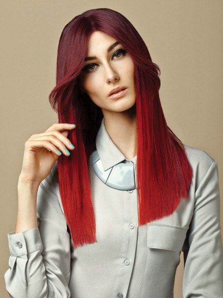 Ombré coloring technique for red hair