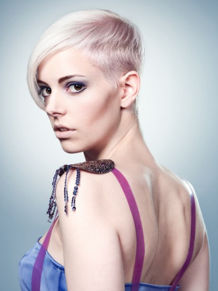 Pixie hairstyle with one cropped side