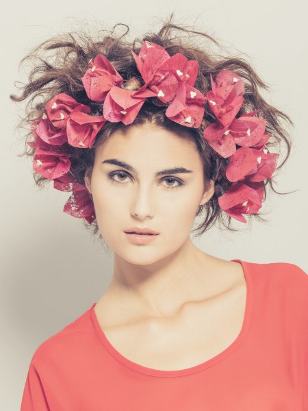 Party hairstyle with flowers