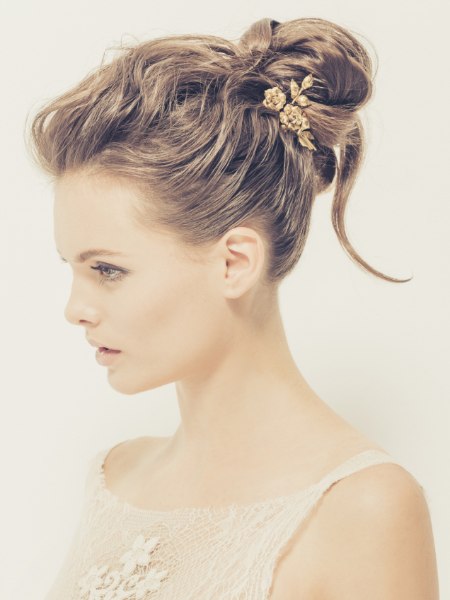 Up-style with flowers in the hair