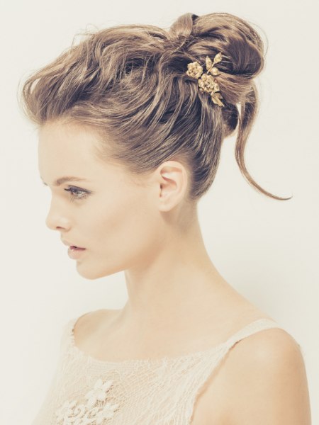 Up-style with flowers in the hair