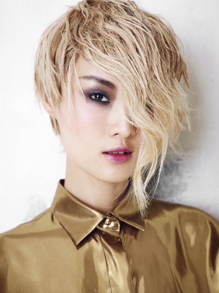 Pixie cut with one longer side