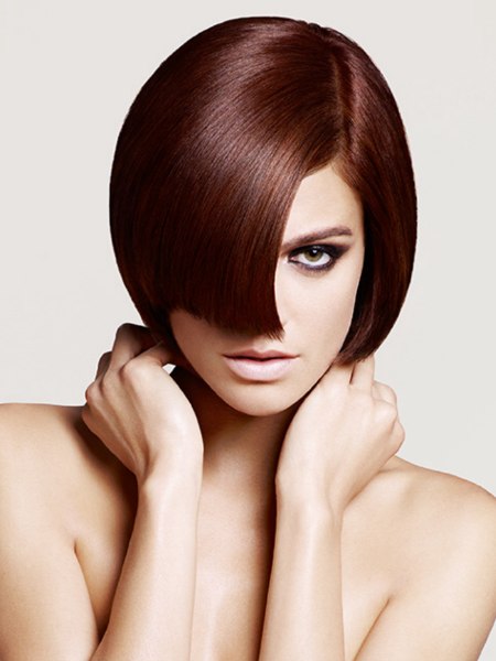 Bob cut for dark red hair