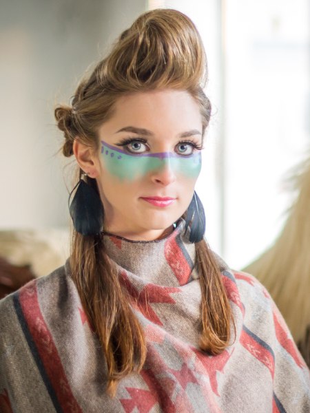 Hairstyle with pigtails