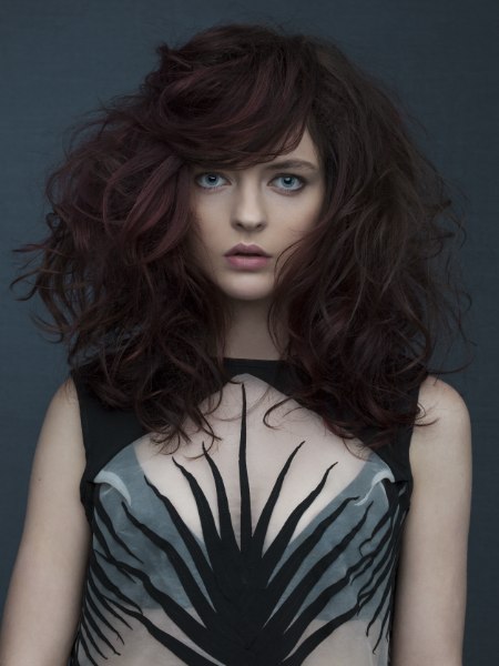 Long hair with pumped-up curls