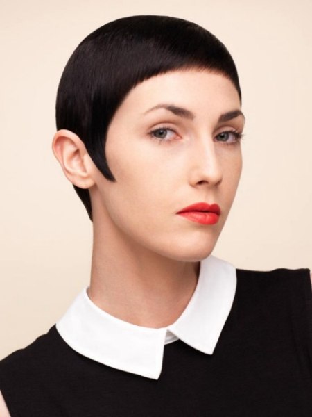 Smooth and short black hair