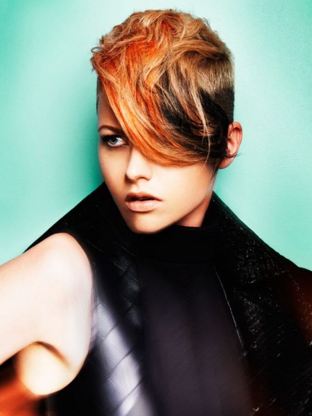 Short hair with multiple colors