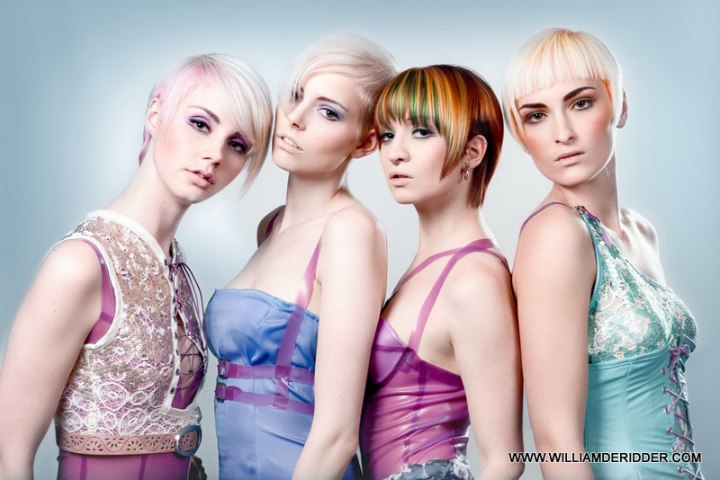 Short hairstyles with pastel hair colors