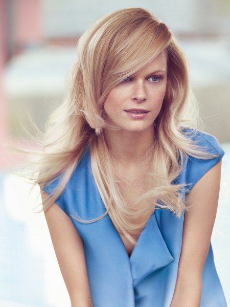 Soft and flowing long blonde hair