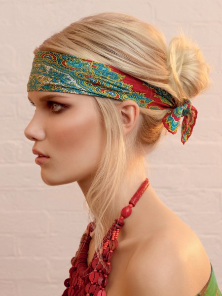 Upstyle with a colorful head band