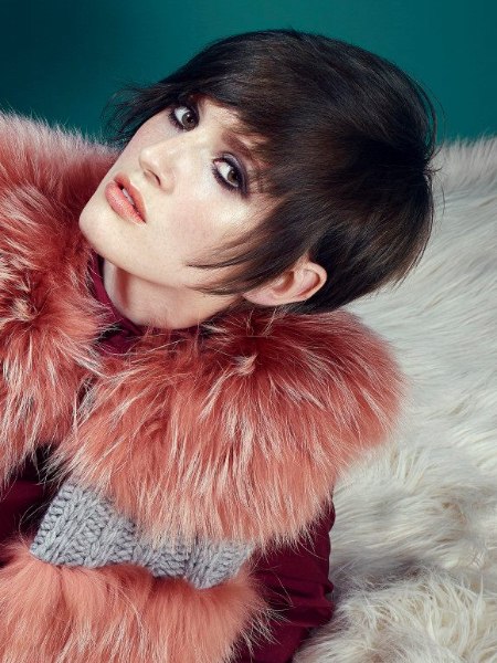 Pixie cut with bangs and longer top hair
