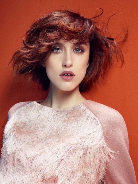 Short hairstyle for redheaded women