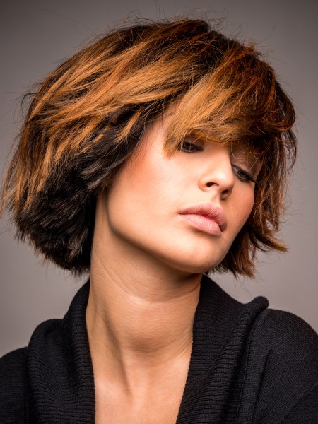 Choppy bob cut