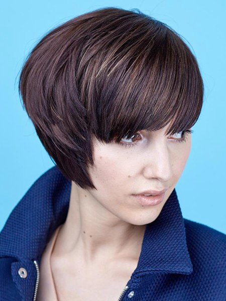 Bob hairstyle with face-hugging sides