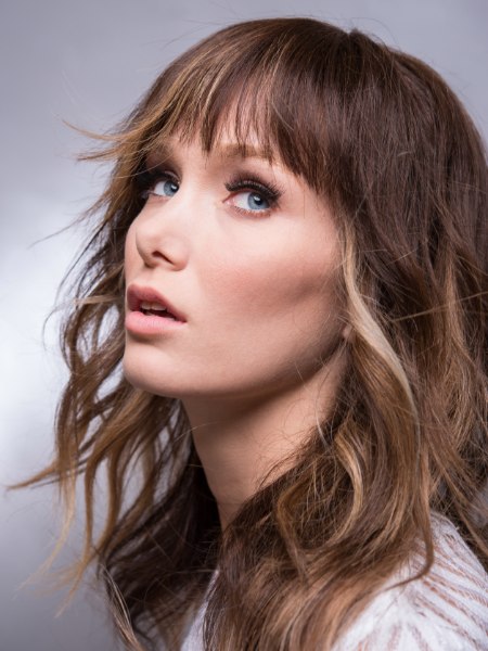 Long hair with thinned-out tips