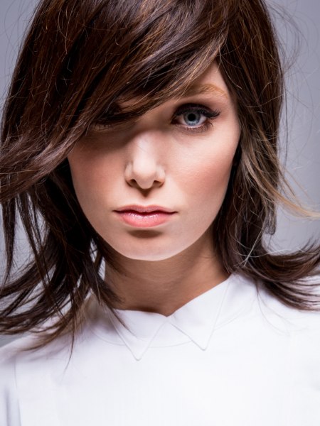 Long hairstyle with texturized layers