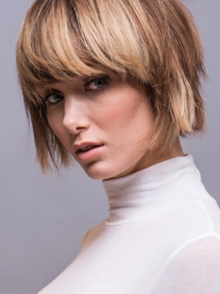 Short bob hairstyle with layers
