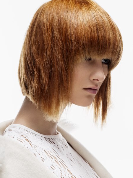 Texturized and feathery bob haircut