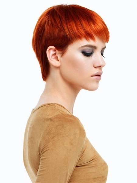 Side view of a pixie cut