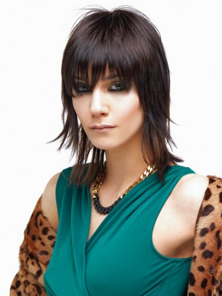 Medium length layered hairstyle